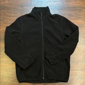 St. John's Bay Black Zip-Up Fleece Sweater Sz M